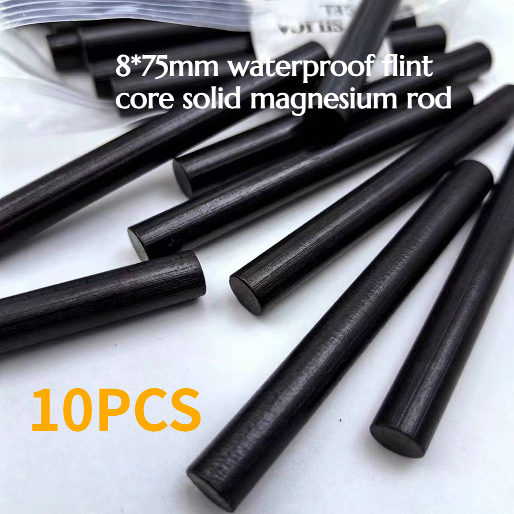 Magnesium Fire Starter - 10개입 8*75mm 방수 플린트 코어 솔리드