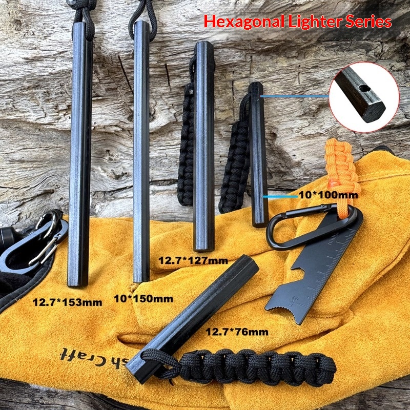 손으로 짠 로프 육각형 플린트 마그네슘 스틱 야외 생존 - Magnesium Fire Starter 리뷰 및 가격