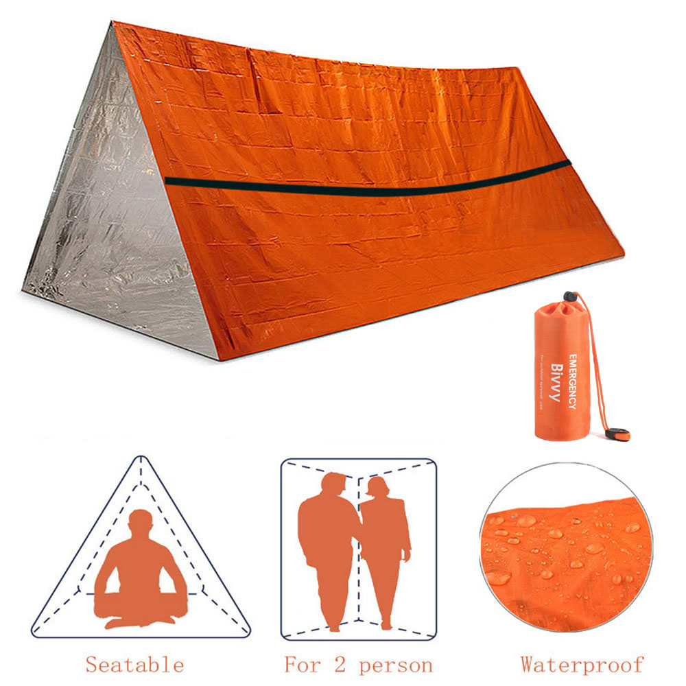 2 사람 비상 대피소 Bivy 생존 텐트 키트 Myla - Emergency Mylar Tent 리뷰 및 가격